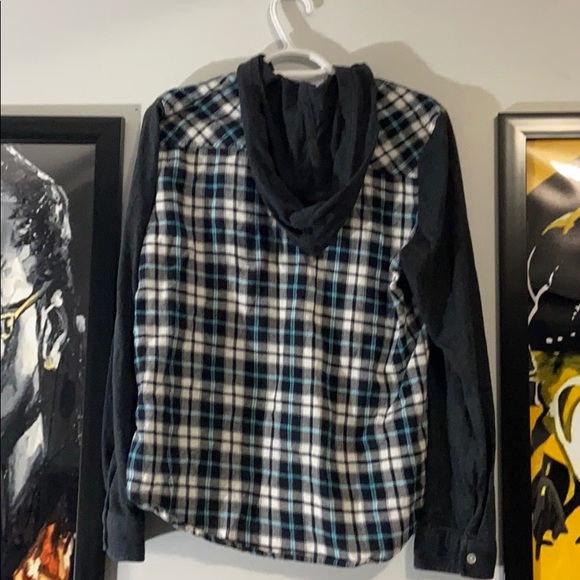 Hooded Button up Flannel - Picture 3 of 3